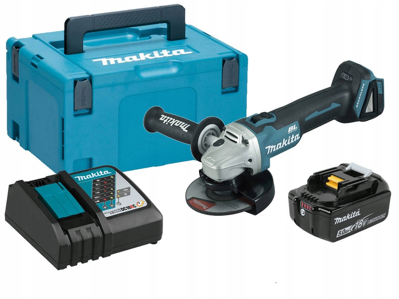 

Makita DGA504RTJ1 18V Szlifierka Kątowa 125mm 1aku