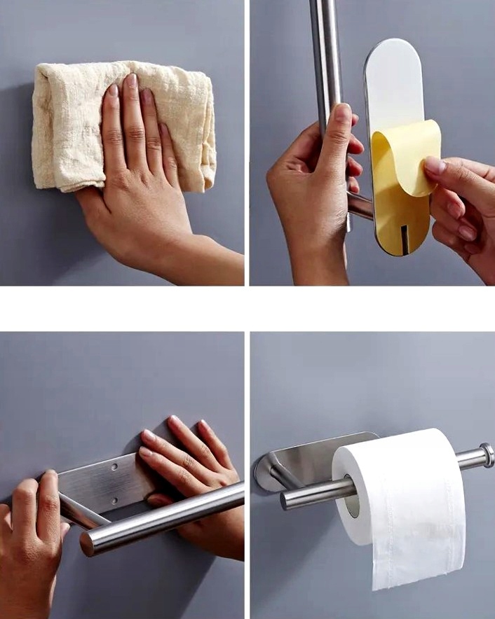 Wieszak na ręcznik papierowy kuchenny Teleskopowy papier toaletowy łazienki Cechy dodatkowe mocowanie bezinwazyjne mocowanie inwazyjne
