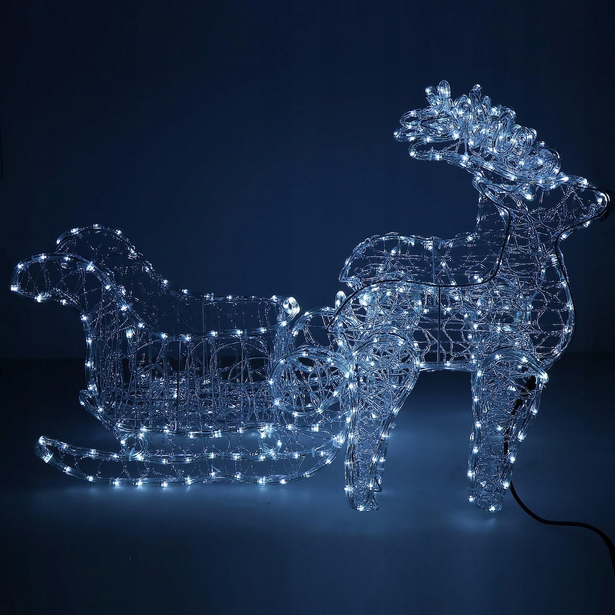 OZDOBNE RENIFERY Z SANIAMI ŚWIECĄCY ZIMNY BIAŁY Kod producenta CL1223