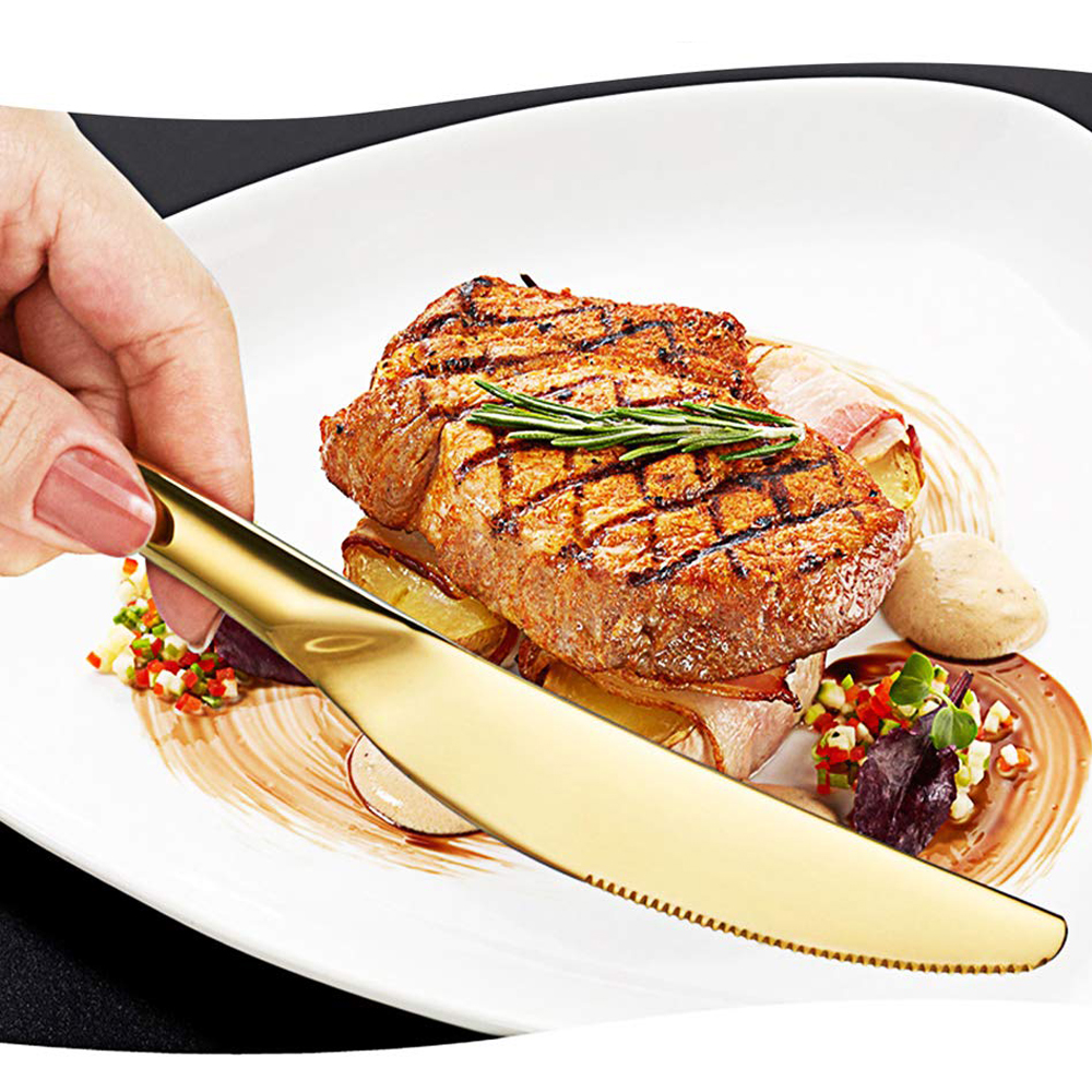 SZTUĆCE ZŁOTE KOMPLET 24 EL 6 OSÓB ZESTAW +PUDEŁKO Materiał wykonania metal