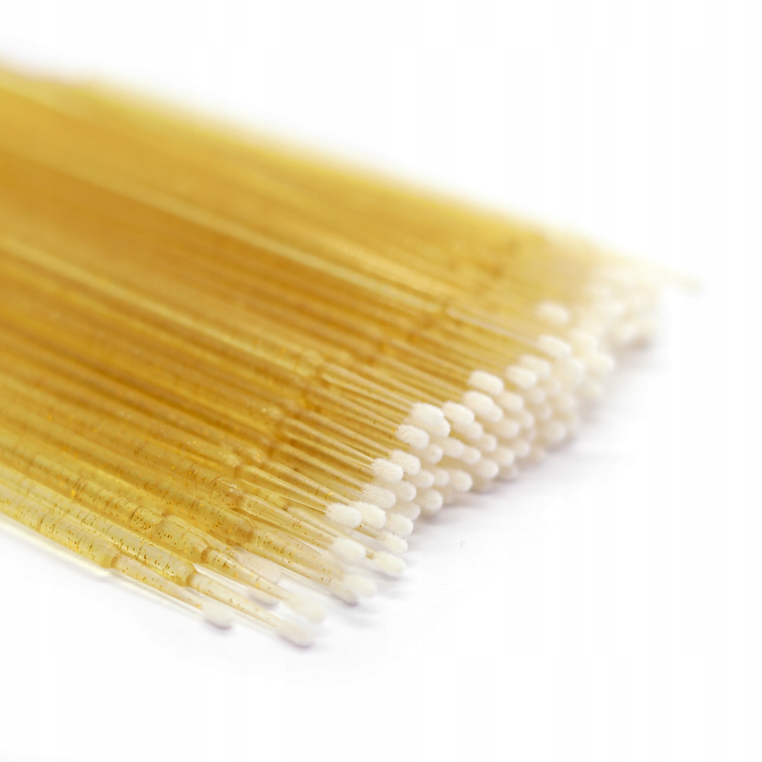 Mikro aplikatory do rzęs microbrush brokat złote Fancy Lashes 100SZT