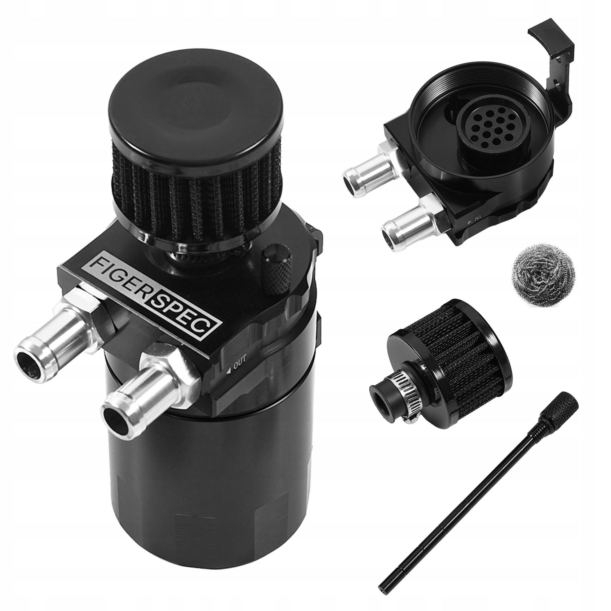 Univerzální olejový Catch Tank s filtrem a sítkem (10/15 mm) FigerSPEC V2