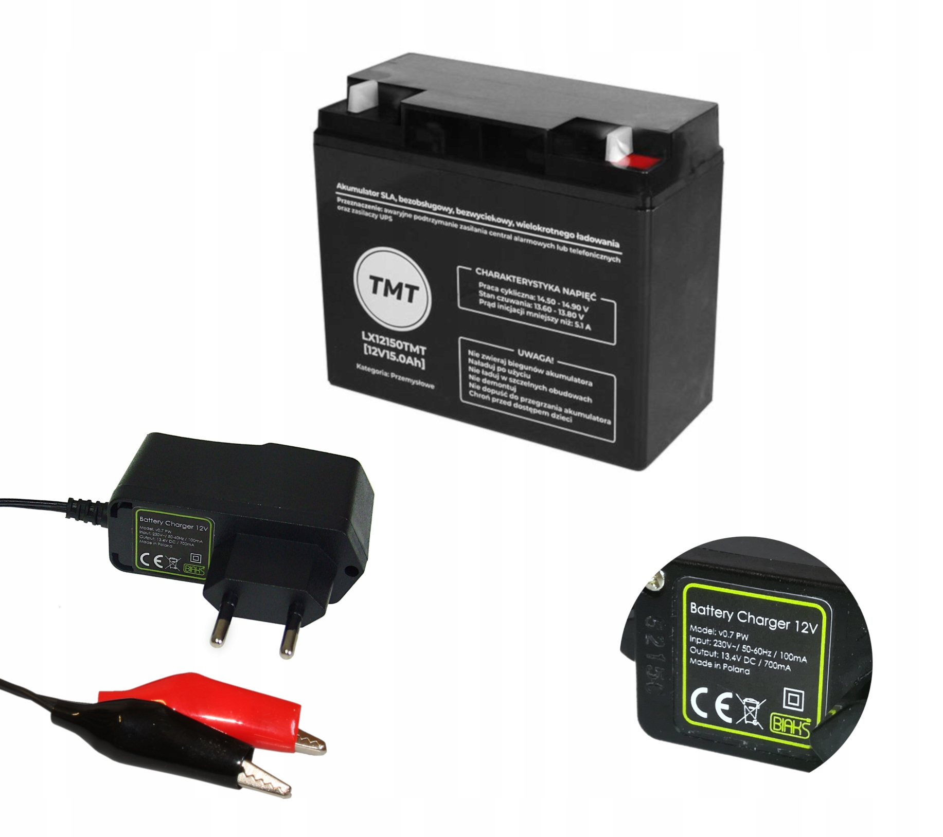 Akumulátor Agm 12V 15Ah Tmt Pw Nabíječka pro autíčko Ups kolo alarm