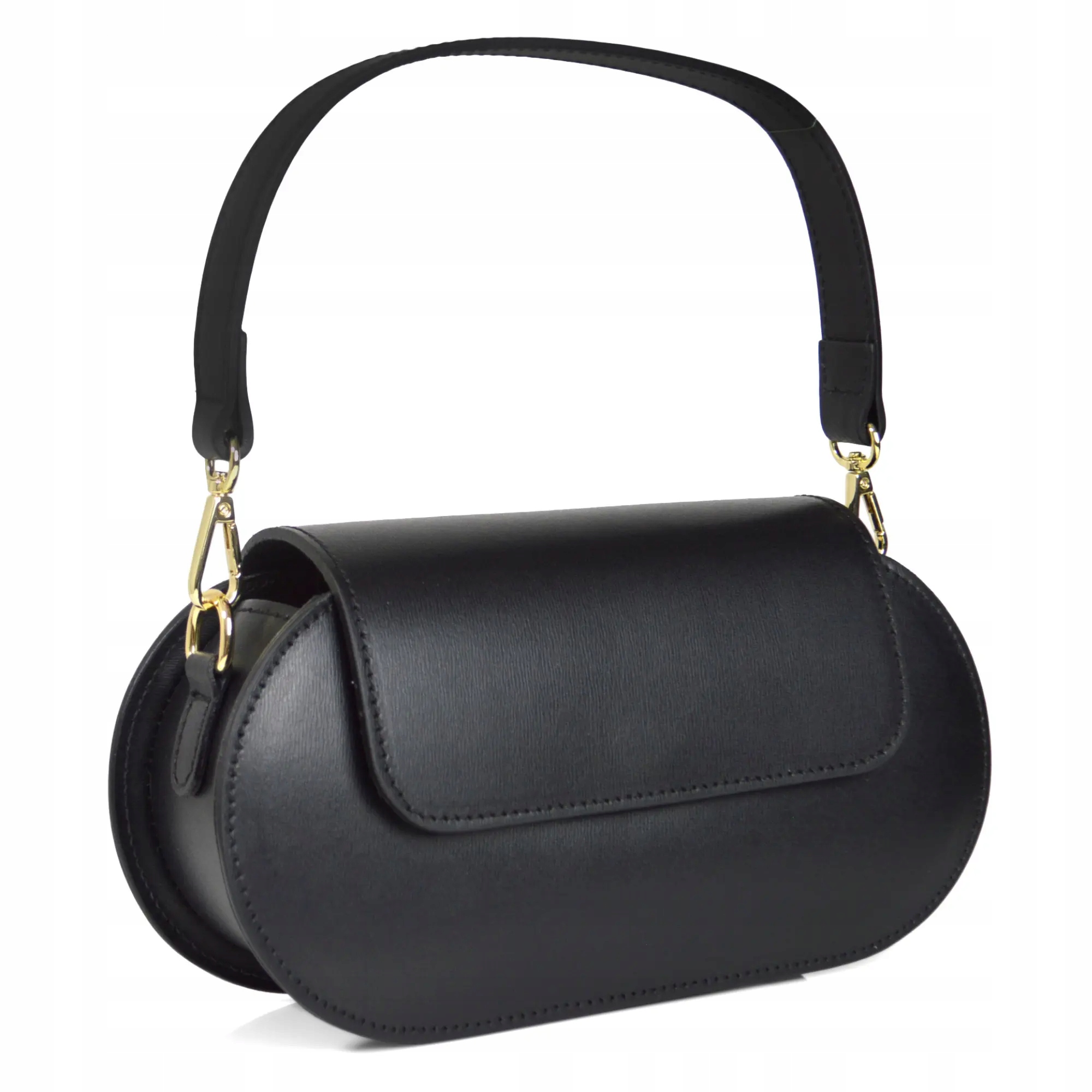 Czarna mała torebka skórzana licowa Stan opakowania oryginalne