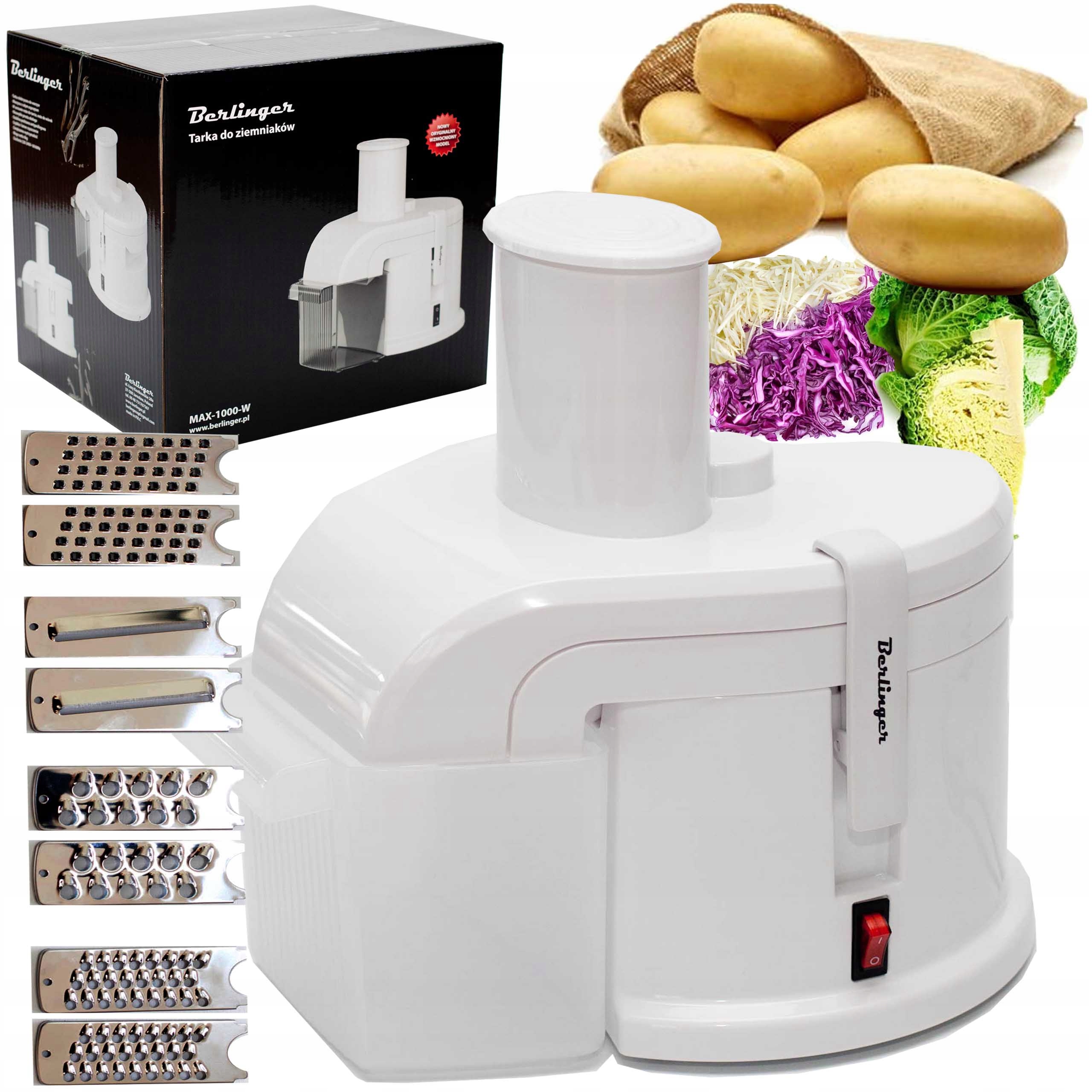 Tarka do ziemniaków 4w1 elektryczna szatkownica ciorka berlinger 400W