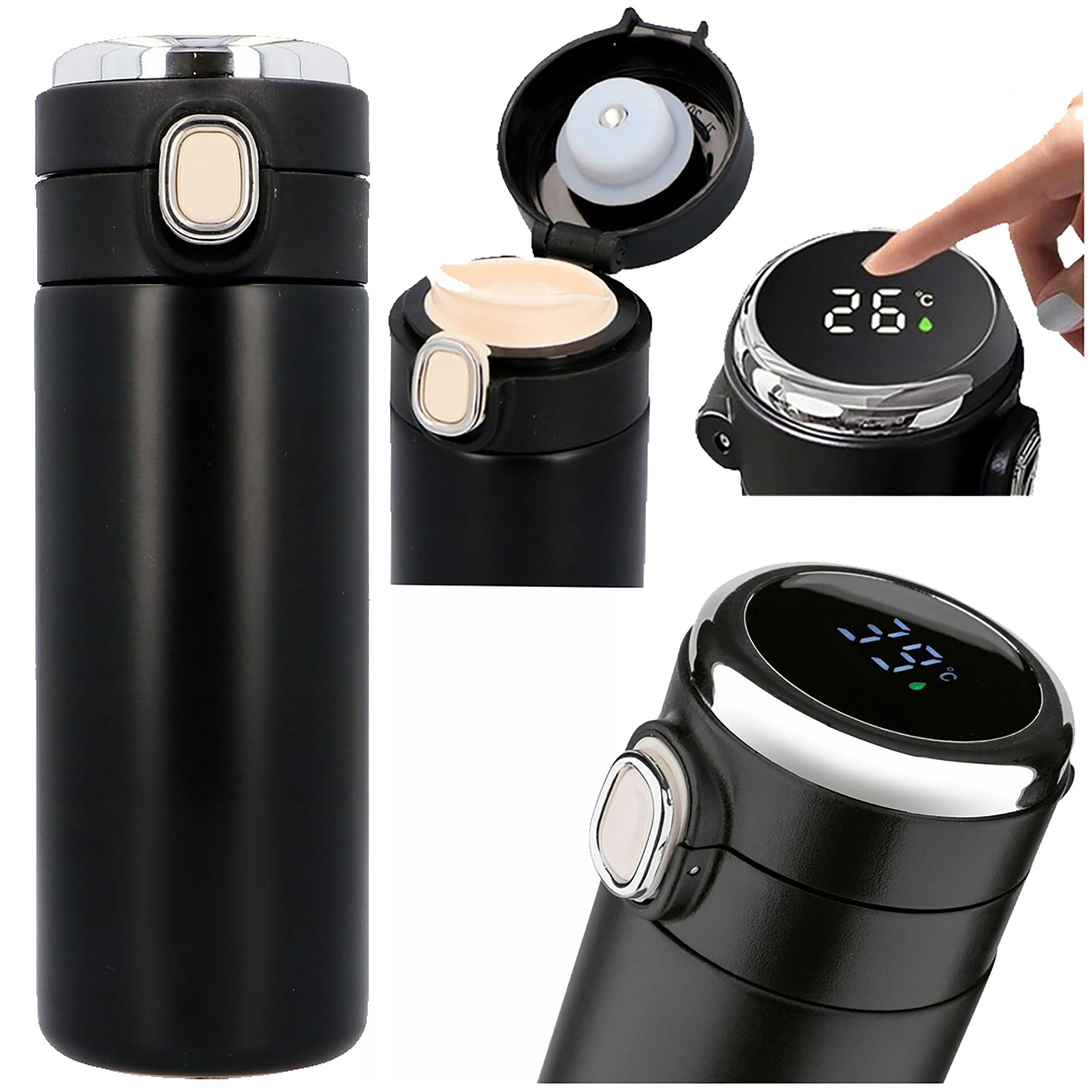 TERMOS DO KAWY HERBATY + WYŚWIETLACZ LED