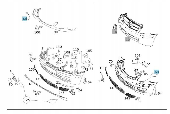 Zaślepka spryskiwacz reflektorów Mercedes 639 L