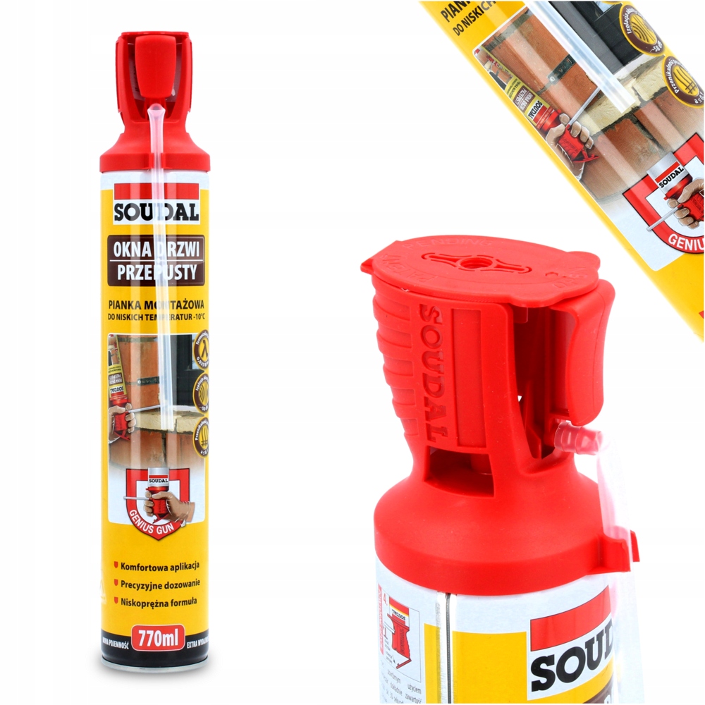

Pianka montażowa Soudal 770 ml z aplikatorem -10°C