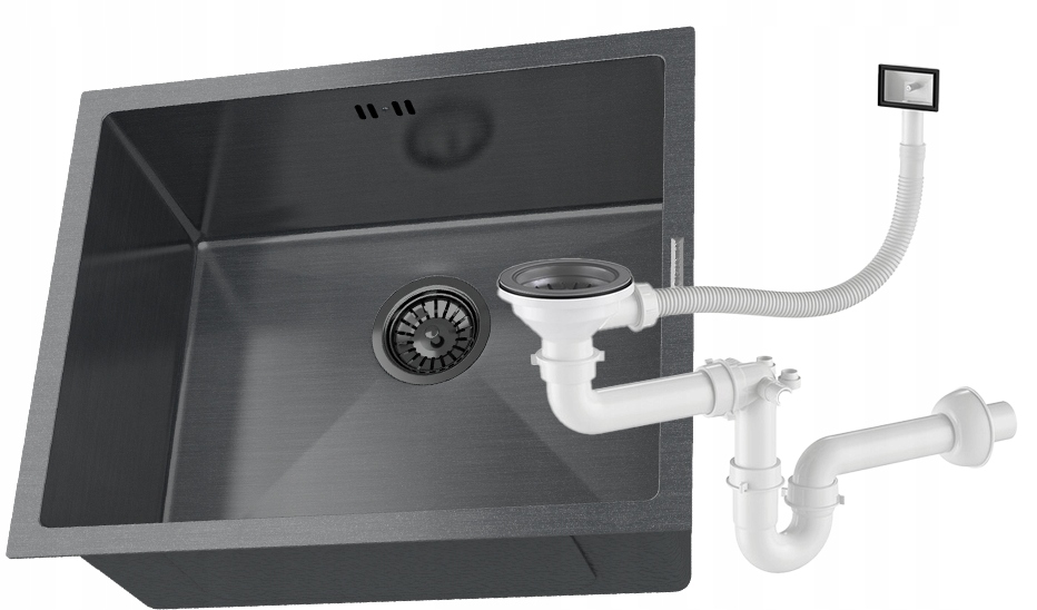 Drez Jednokomorový Oceľový Čierny pod dosku nerezová oceľ BARI54