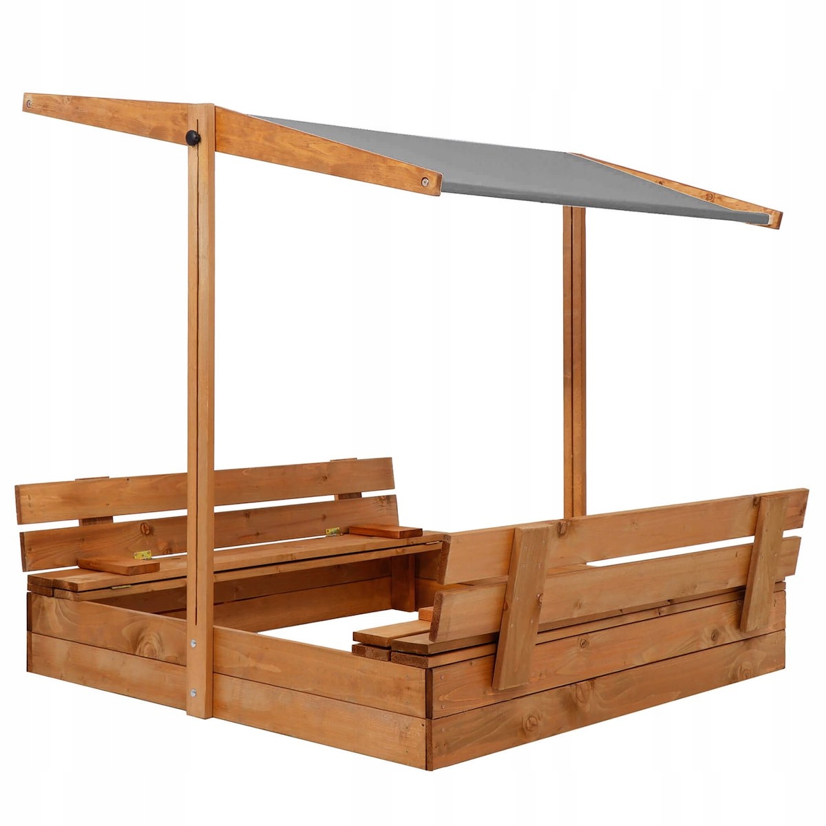 PIASKOWNICA Z DASZKIEM IMPREGNOWANA DREWNIANA ZAMYKANA 120 cm PRODUCENT Kolor odcienie brązu i beżu