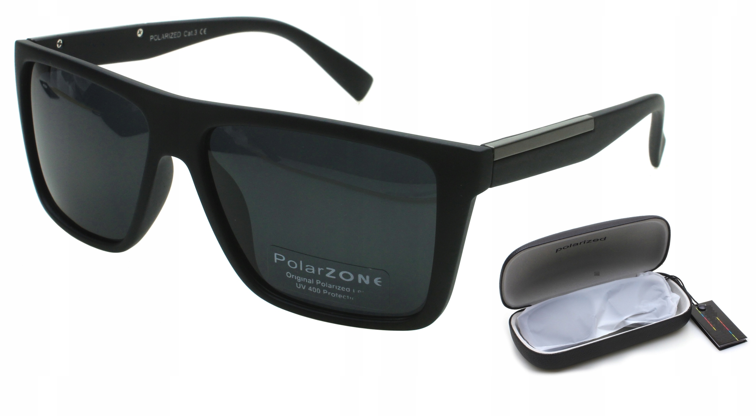 OKULARY PRZECIWSŁONECZNE POLARYZACYJNE MĘSKIE UV z POLARYZACJA z ETUI Marka PolarZONE