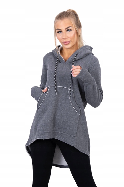 

Bluza dresowa kangurka z kapturem oversize bawełna