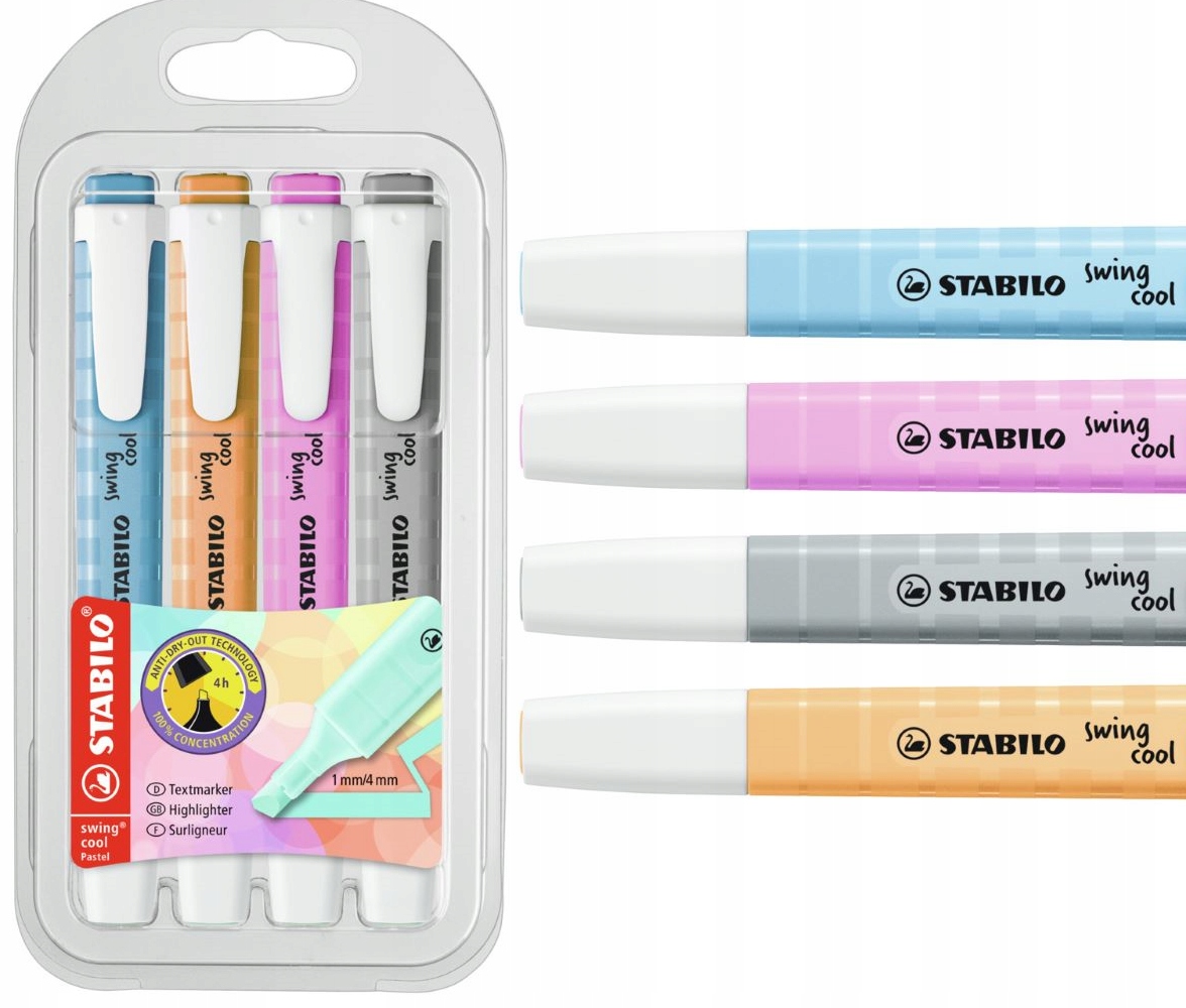 

Zakreślacze Stabilo Swing Cool pastel etui 4 kol