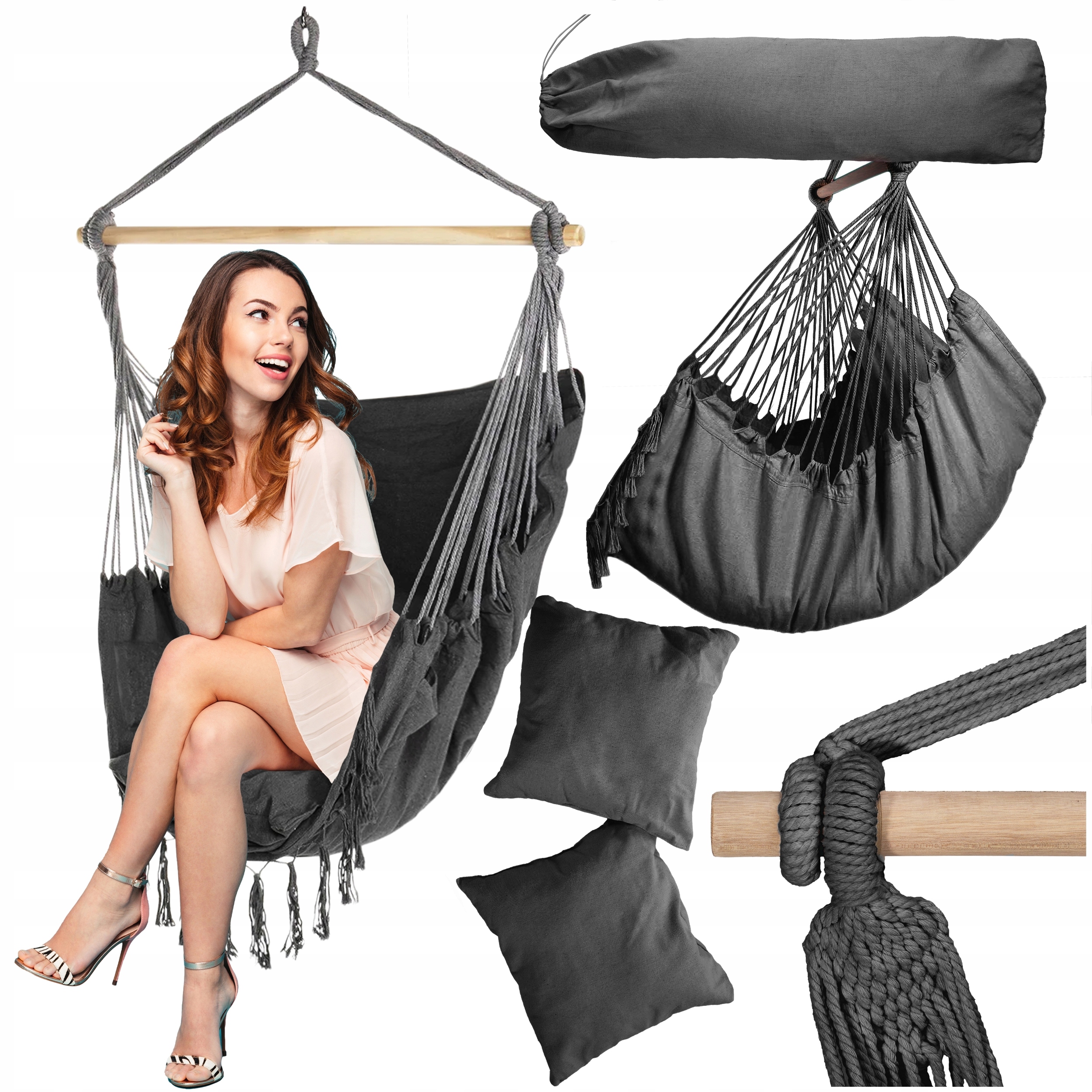 Brazilské Křeslo Zahradní Závěsné Křeslo Houpací Houpačka Polštáře