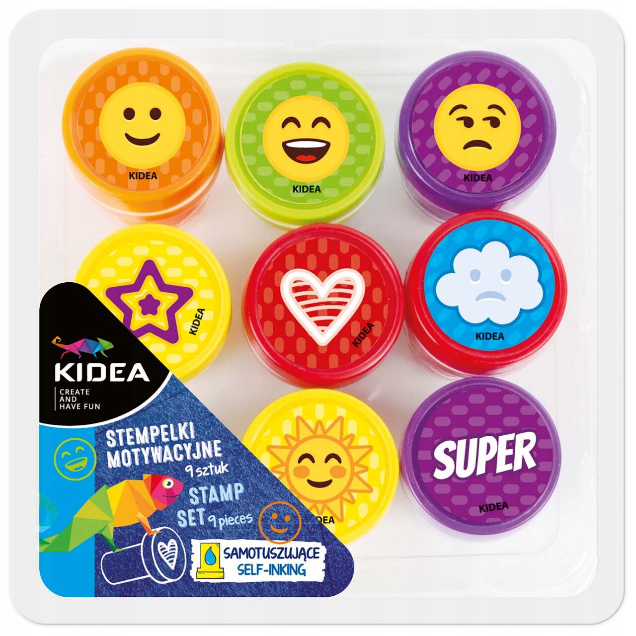Kidea stempelki motywacyjne pieczątki 9 szt Marka Kidea