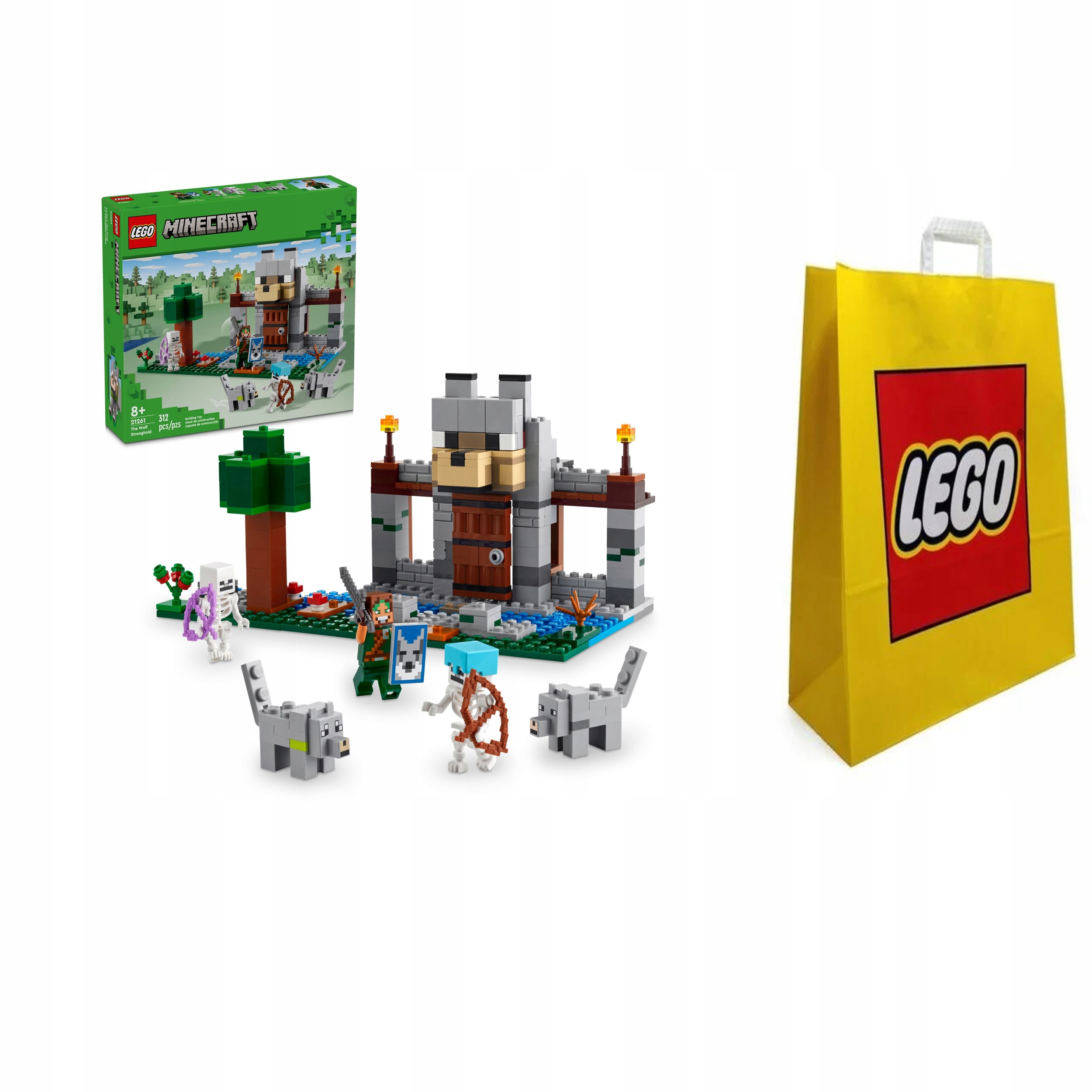 Lego Minecraft 21261 Klocki Wilcza Twierdza Torba Lego