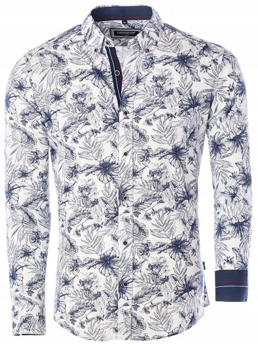 

Elegancka Koszula W Kwiaty Liście Flowers - XL