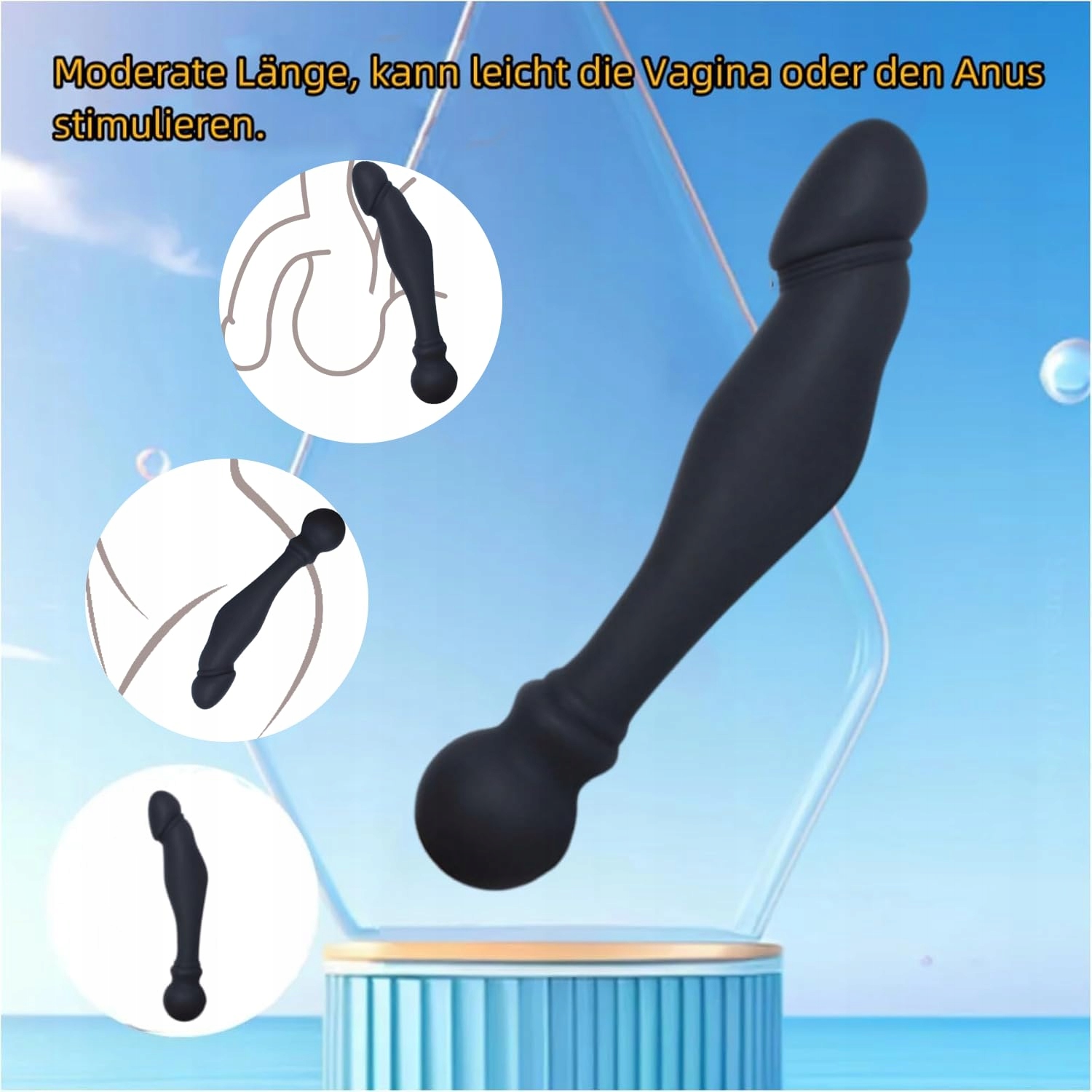 SILIKON Analdildo Z Uchwytem Analplug Masażer Prostaty — miniatura 2