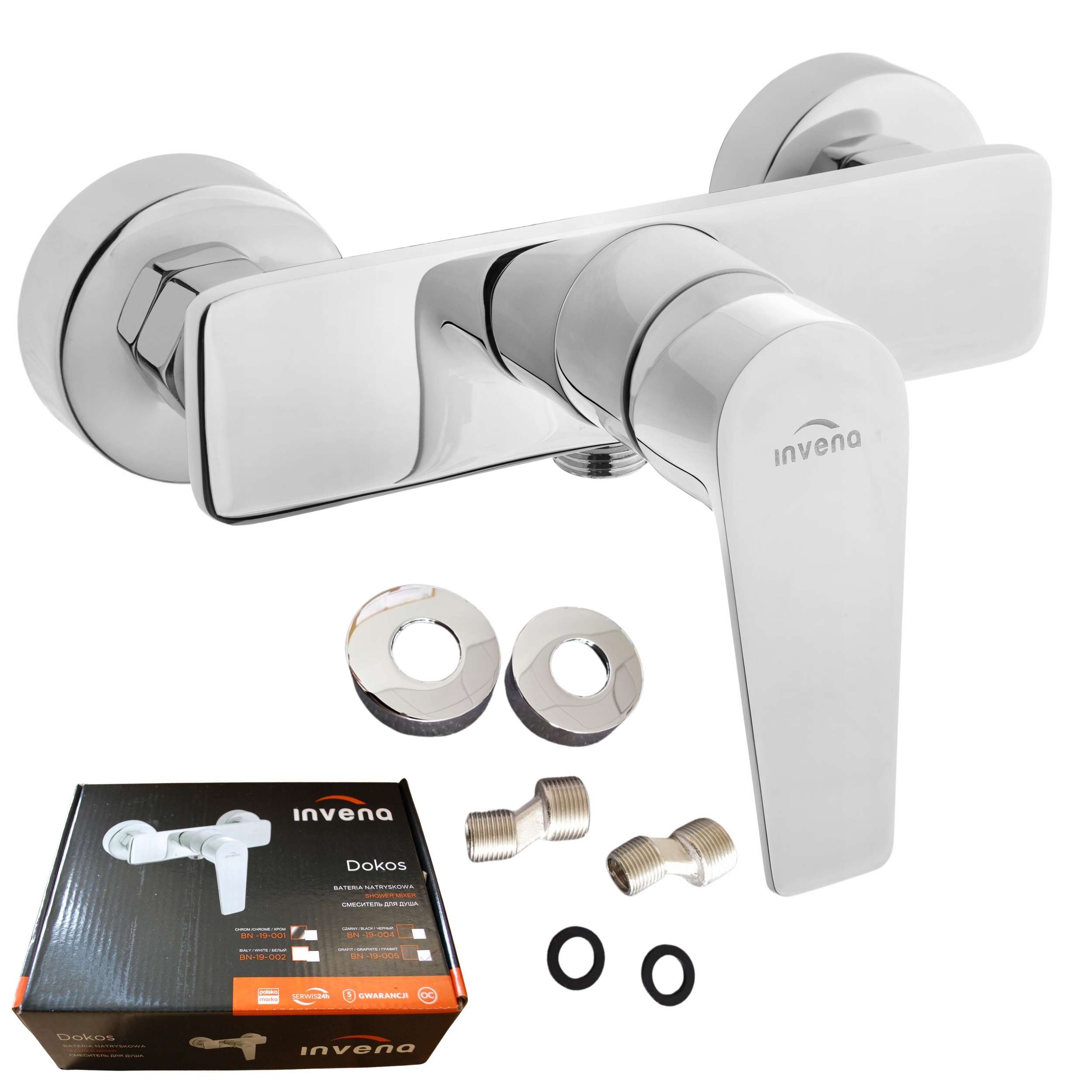 Sprchová Nástěnná Páková Sprchová Baterie Na Omítku Chrom Dokos