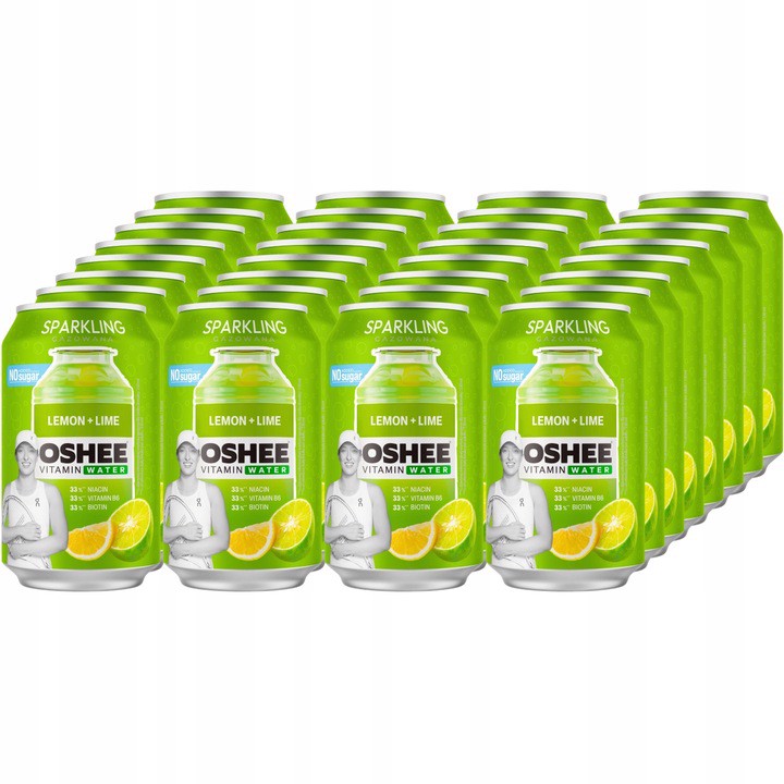 Oshee Vitamin Water Napój o smaku cytrynowo-limonkowym 330 ml x 24 sztuki