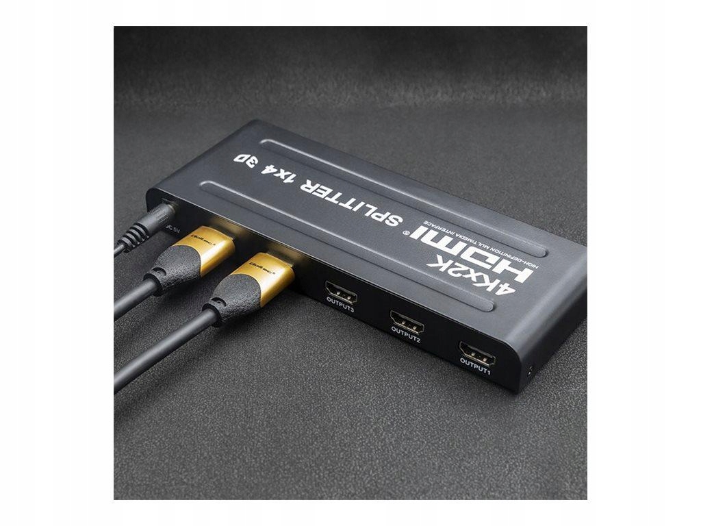 Qoltec 51798 Aktywny rozdzielacz Splitter 4 x Hdmi 4K x 2K 3.4Gb/s