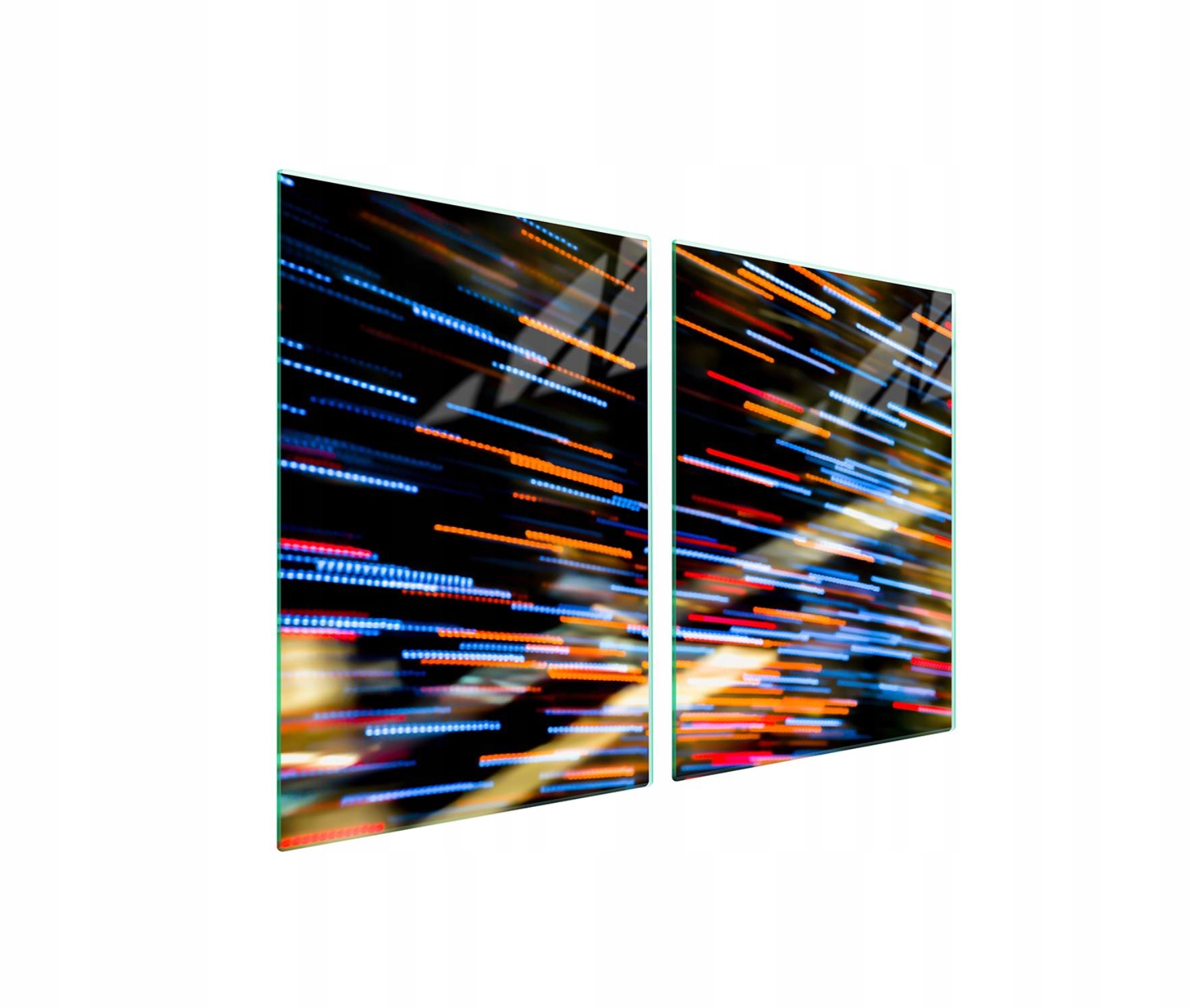 Skleněná ochranná deska na sporák 2x45x52 Světla na zeď 7v1