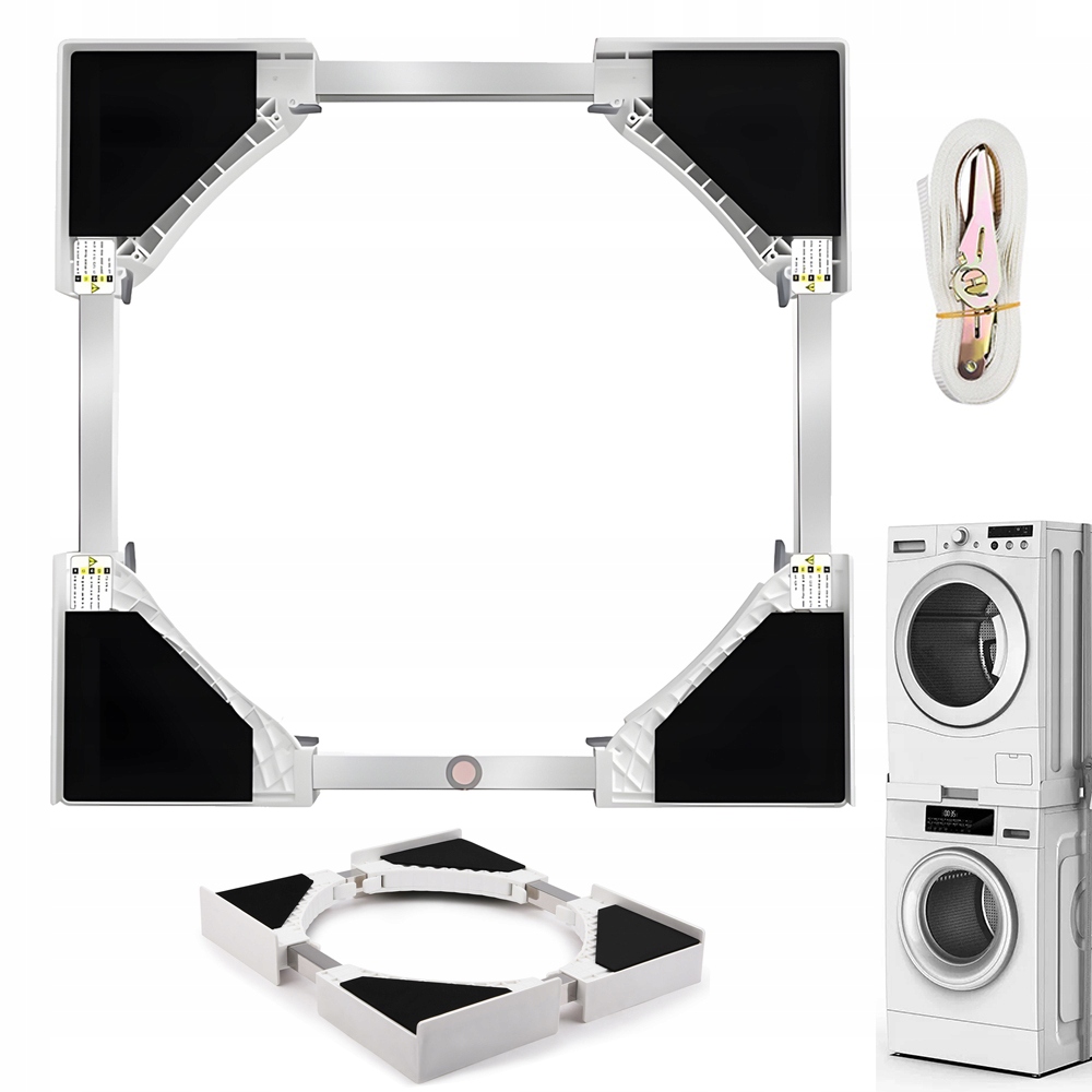 Łącznik Pralki Suszarki Regulowany Metalowy Z Pasami Stabilny I Bezpieczny