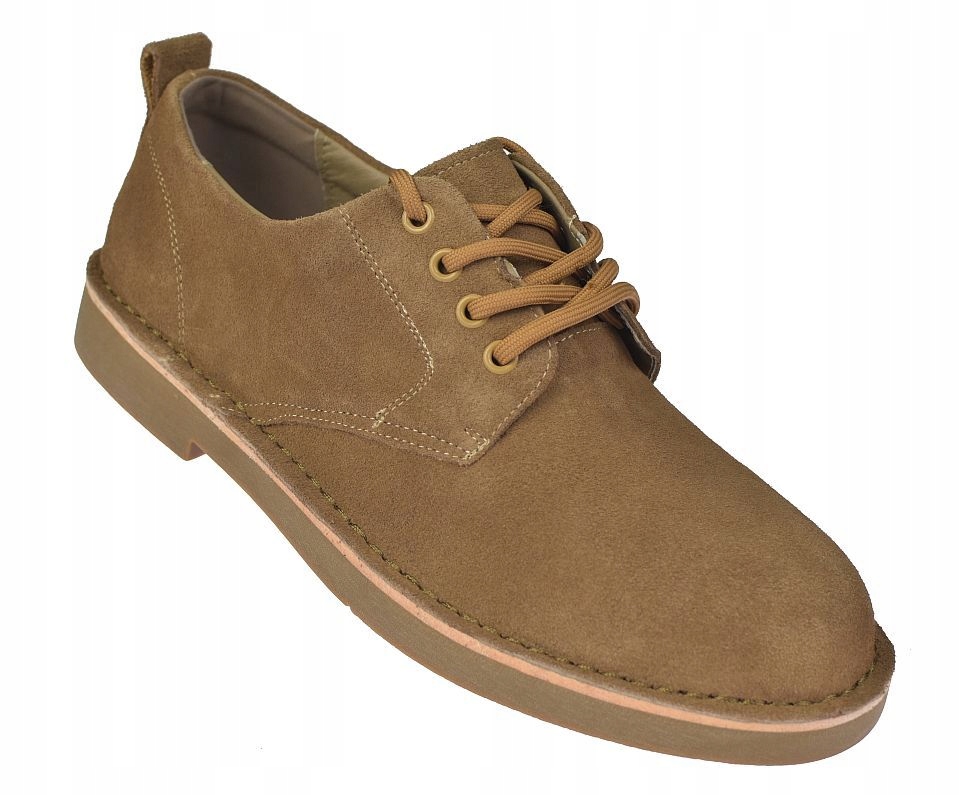 Pánské kožené semišové boty JK/P-4-601 camel polobotky casual vel 42