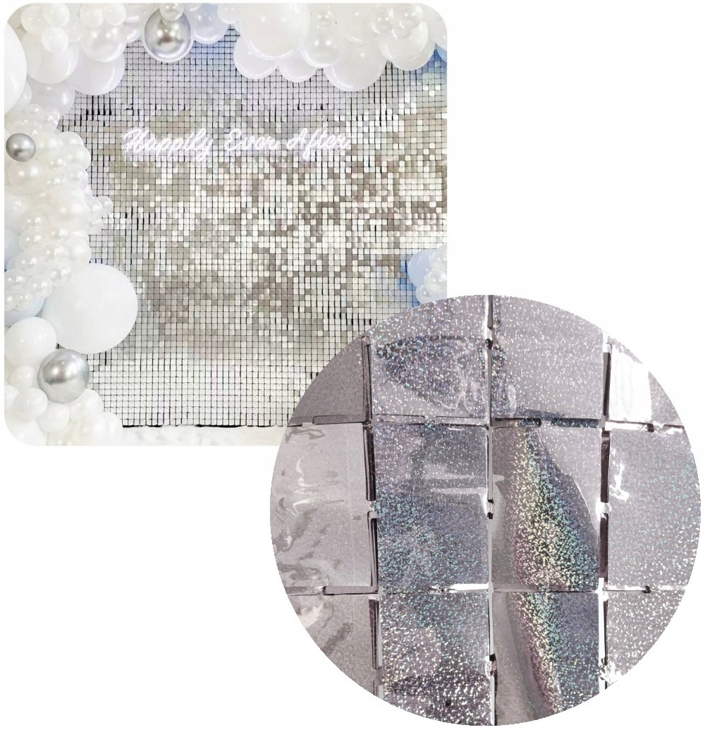 

Kurtyna Metalizowana Holograficzna Srebrna 1x2M