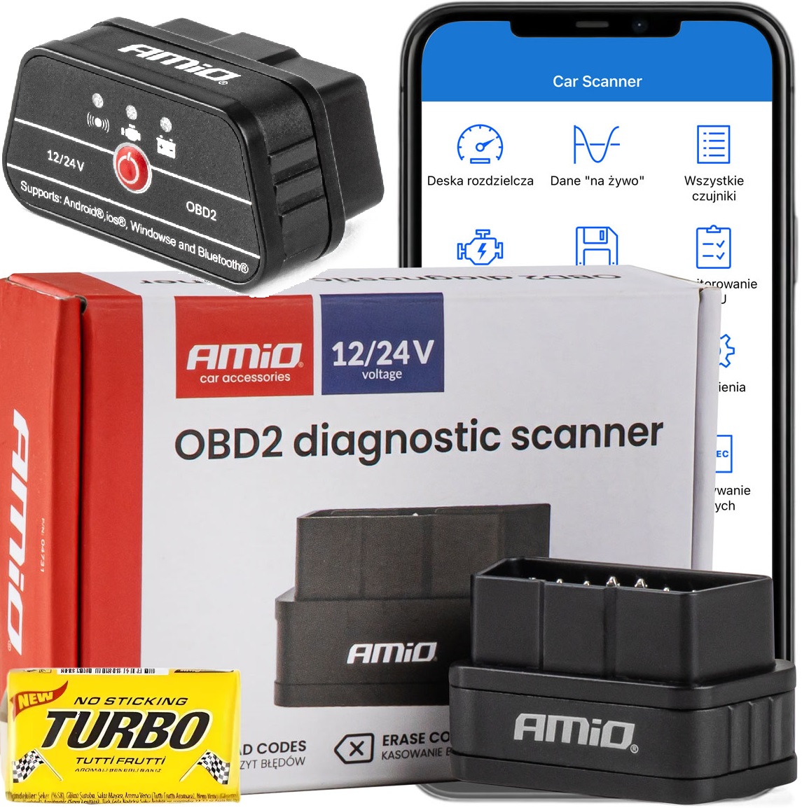 Diagnostyczny skaner tester interfejs OBD2 Bt PIC25K80 DC24K do Toyota