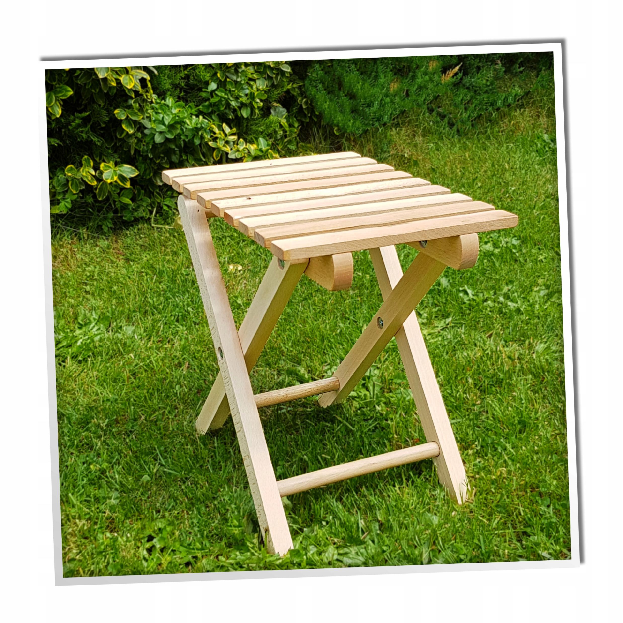 STOŁEK DREWNIANY Krzesełko Składane Solidne 35cm Kod producenta 856