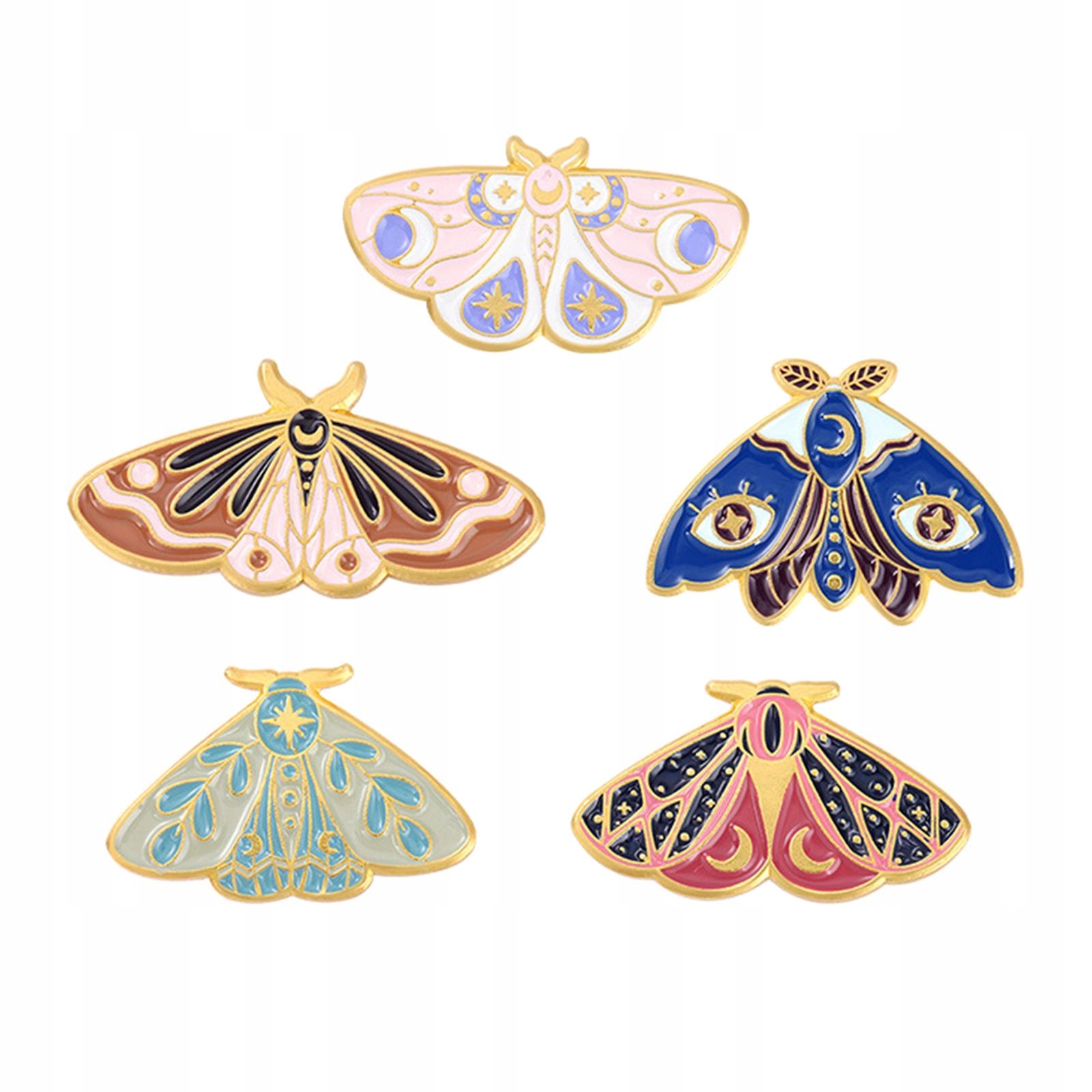 

5 Moth Emalia Pin Insect Broszka dla dzieci Kurtka