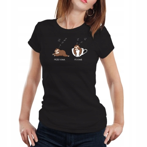 

Koszulka Damska T-shirt Kawa Leniwce rozm XL