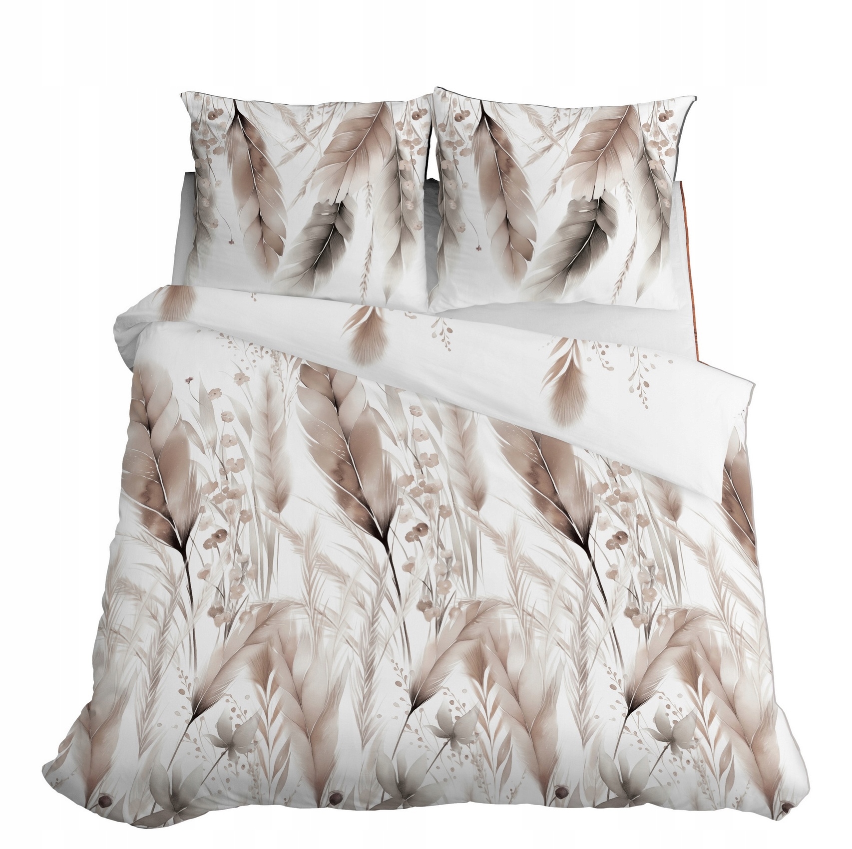 Saténové Povlečení 160x200 Detexpol bílo-béžové cereální klasy