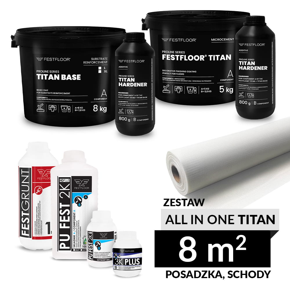 Mikrocement All In One Titan – sada 8M2 – z Pu Fest 2K na jednu vrstvu