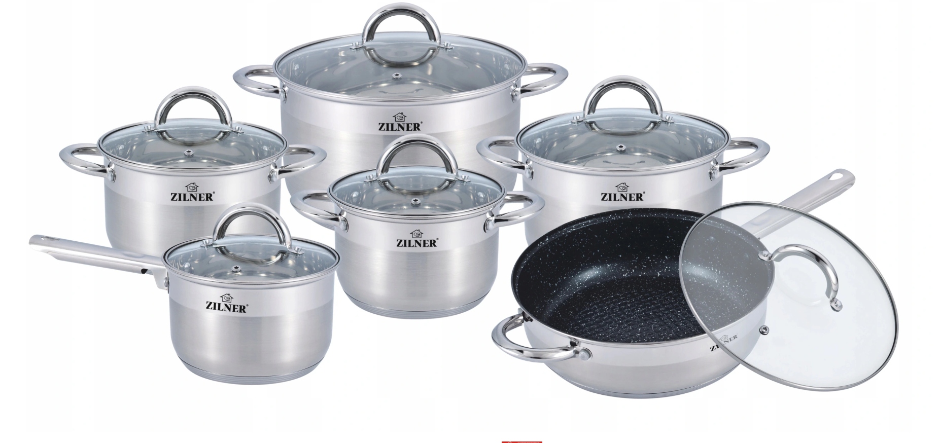 

Komplet Zestaw Garnków 12 el Garnki Zilner Premium