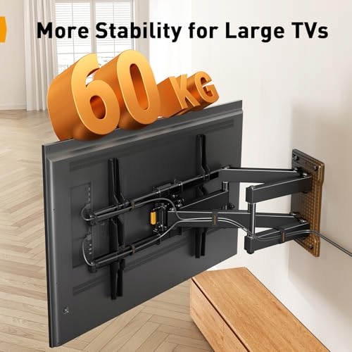 PERLEGEAR Uchwyt TV Na Ścianę 32-85 Cal 60kg Regulowany Max VESA 600x400mm — miniatura 3