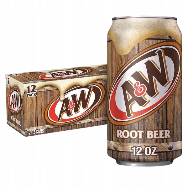 12x A&w Root Beer Kořeněné Pivo Usa 355 ML Sycený Nápoj