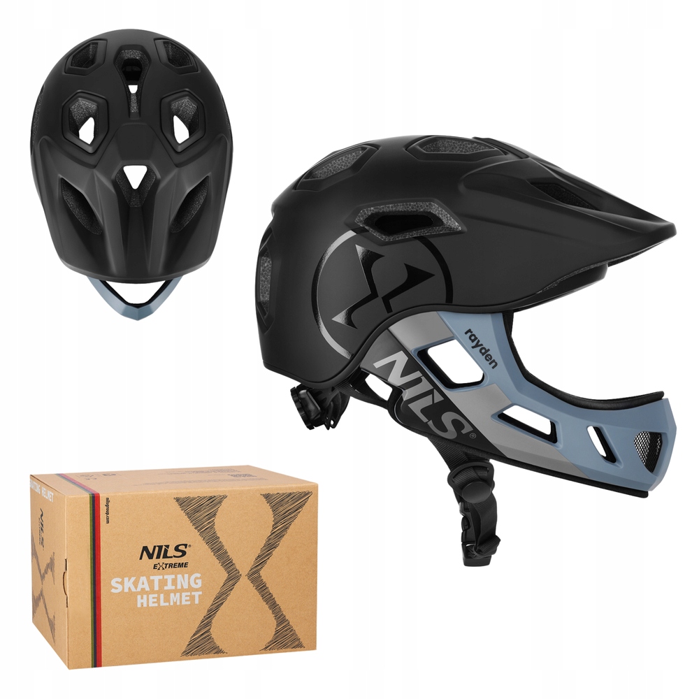 Kask Rowerowy Full Face Pełnotwarzowy Szczękowy Odpinany In-mold 48-53 cm