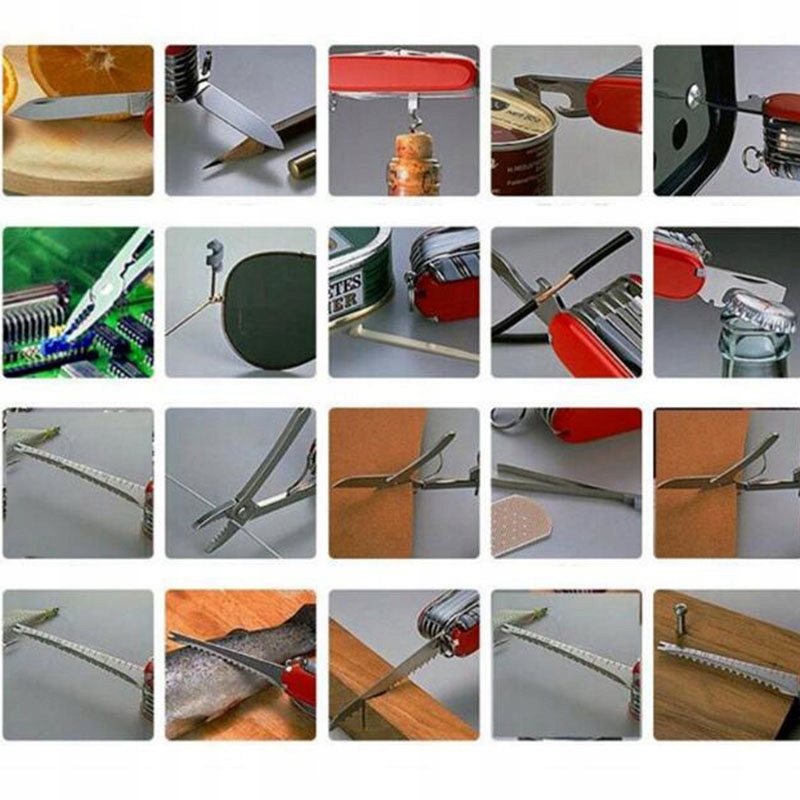 SCYZORYK NÓŻ WIELOFUNKCYJNY 17W1 STAL NIERDZEWNA Liczba dodatkowych narzędzi 17