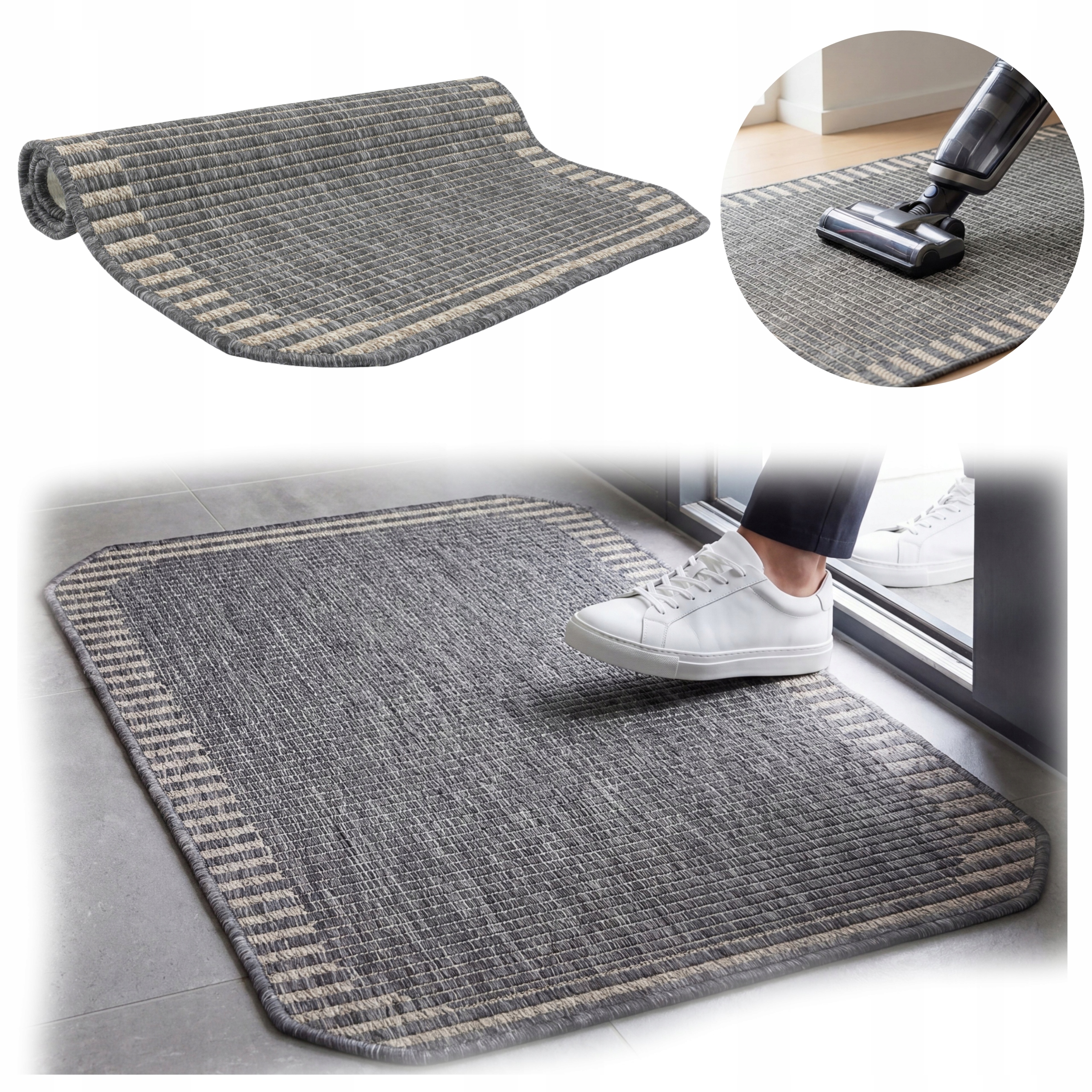 Protiskluzová vstupní rohožka pod dveře 68 x 114 cm pro boty Velká podložka