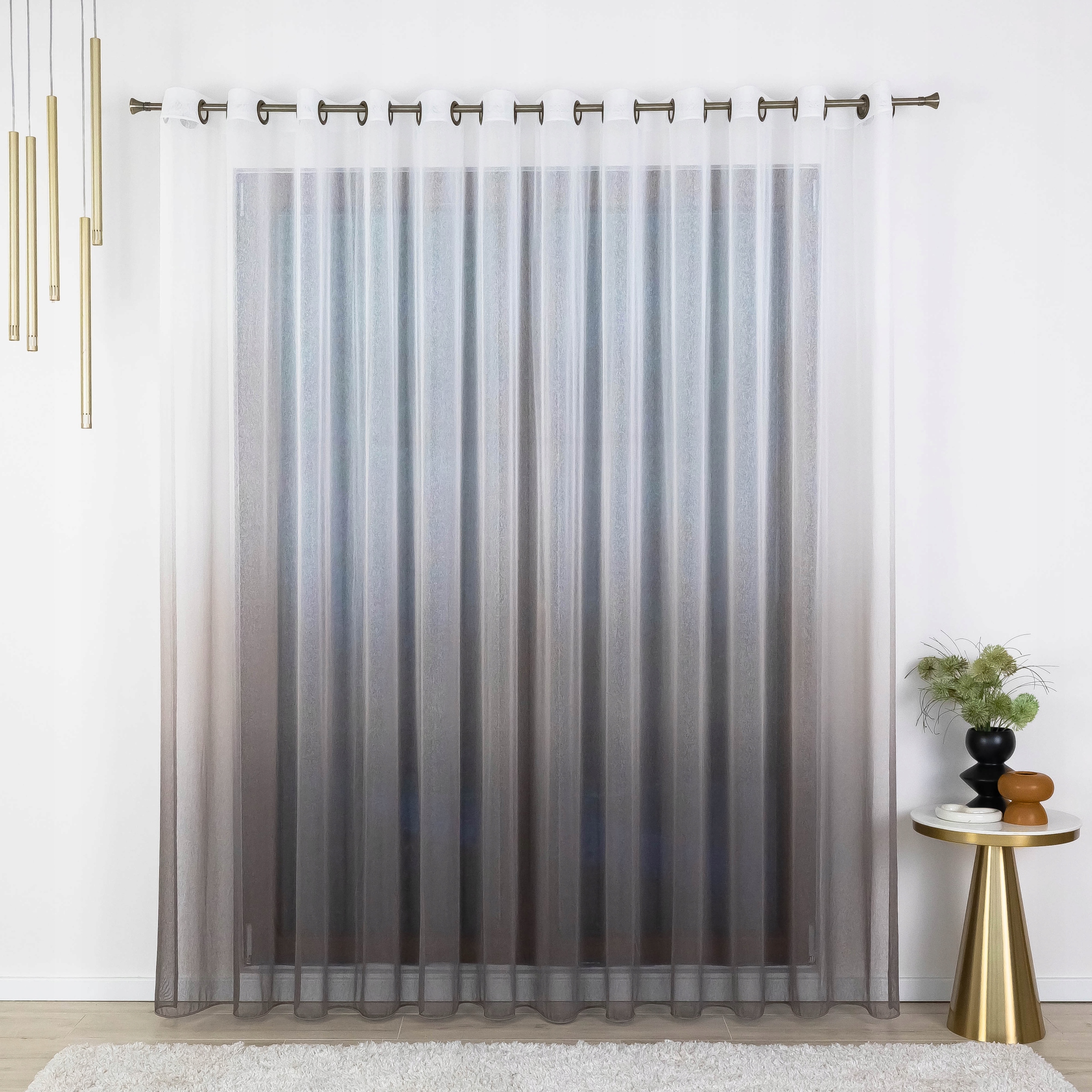 Hotová Záclona Ombre Na Průchodkách, Záclona S Efektem Ombre 500X265