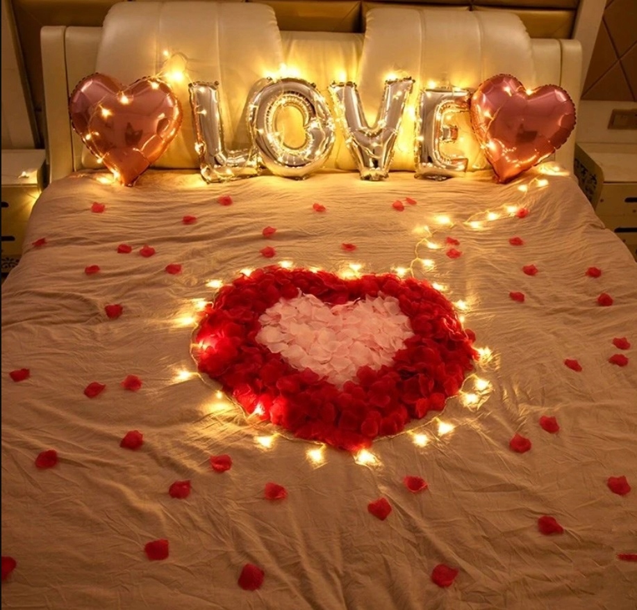 Walentynki konfetti płatki róż czerwone bordo 500 sztuk Rocznica Wesele Marka PartyPal