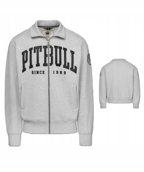 Pitbull West Coast Pánská Rozepínací Mikina Norton Šedý Melír S