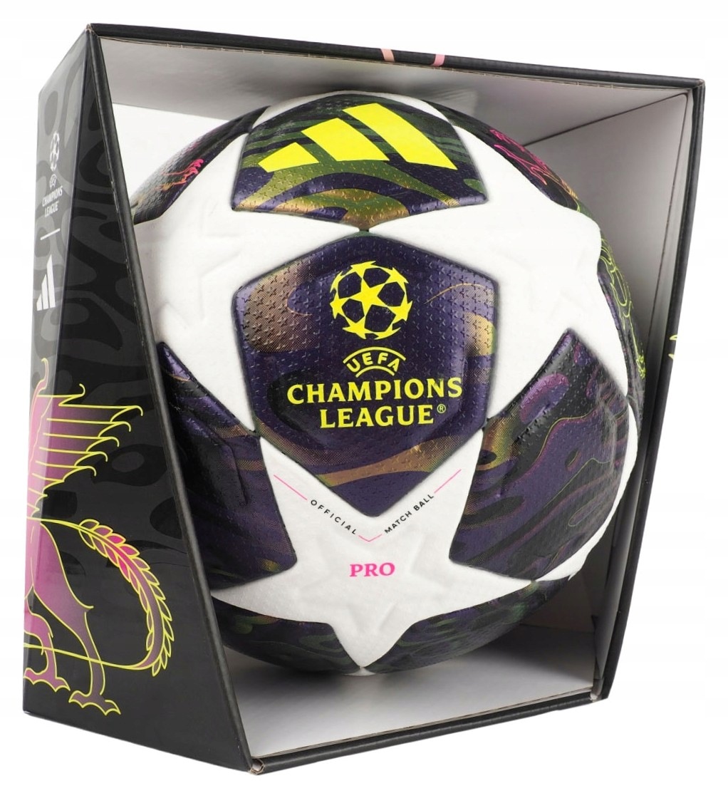 Fotbalový míč Adidas Teamwear Ucl 25/26 Final Pro fialovo-bílý JX9077 vel. 5