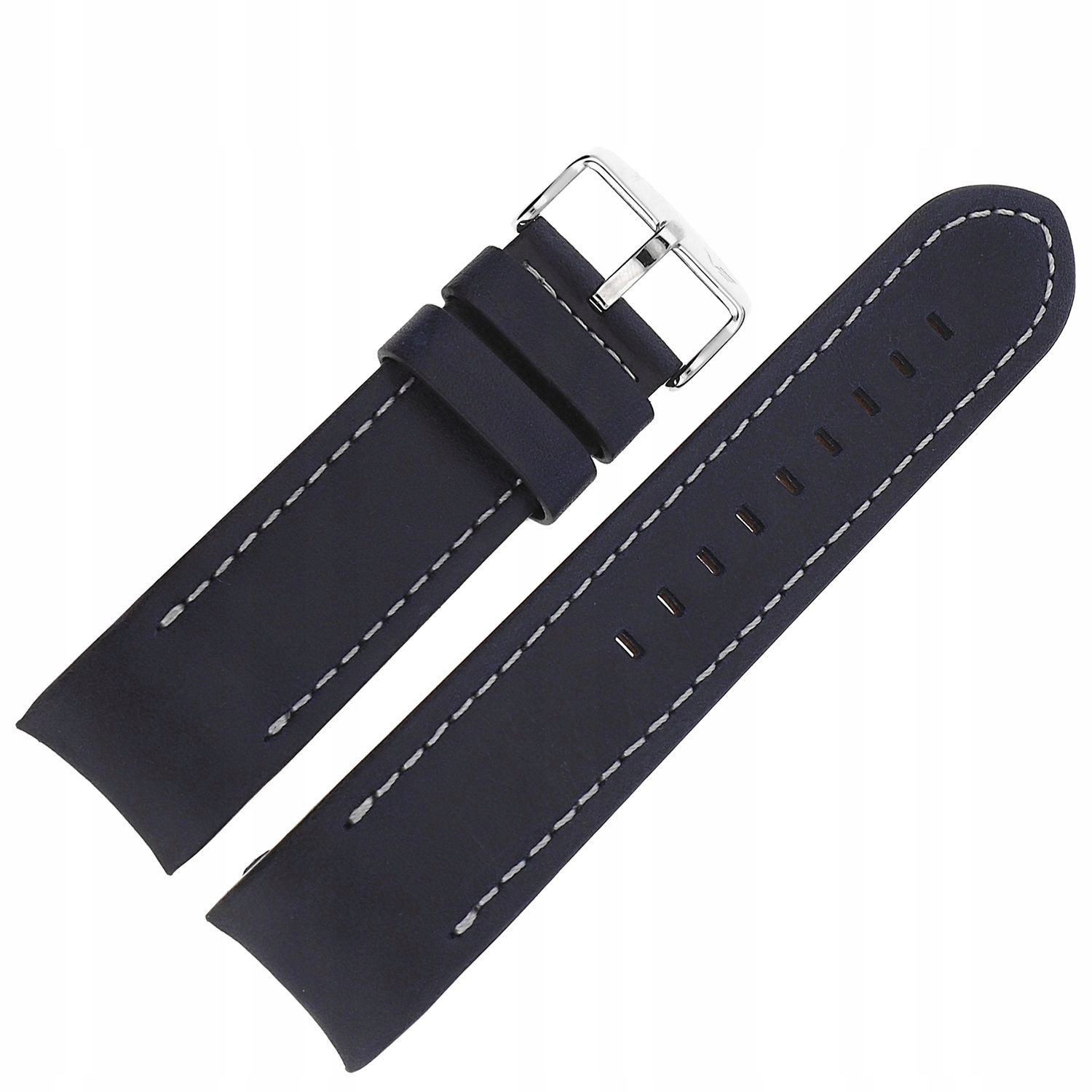 Anchar pásek kůže (A583) modrý s bílou lesklou barvou