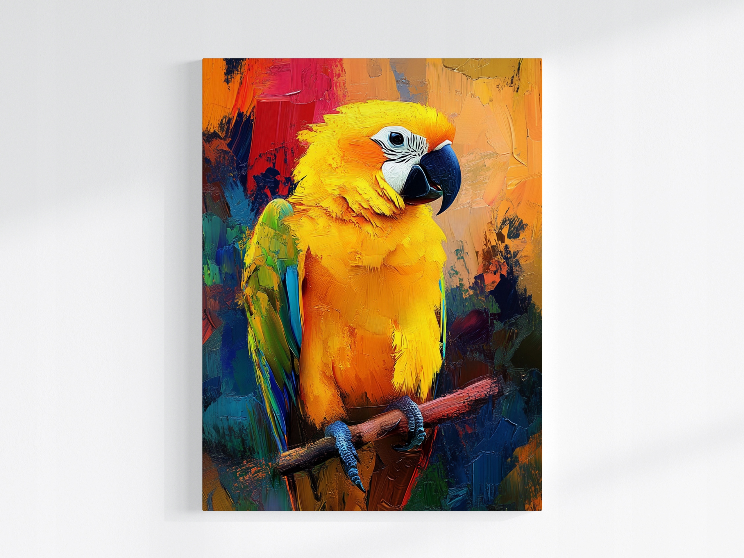 Obraz Na Plátně Canvas Žlutý Papoušek Ara Malířství Abstrakce 75x100
