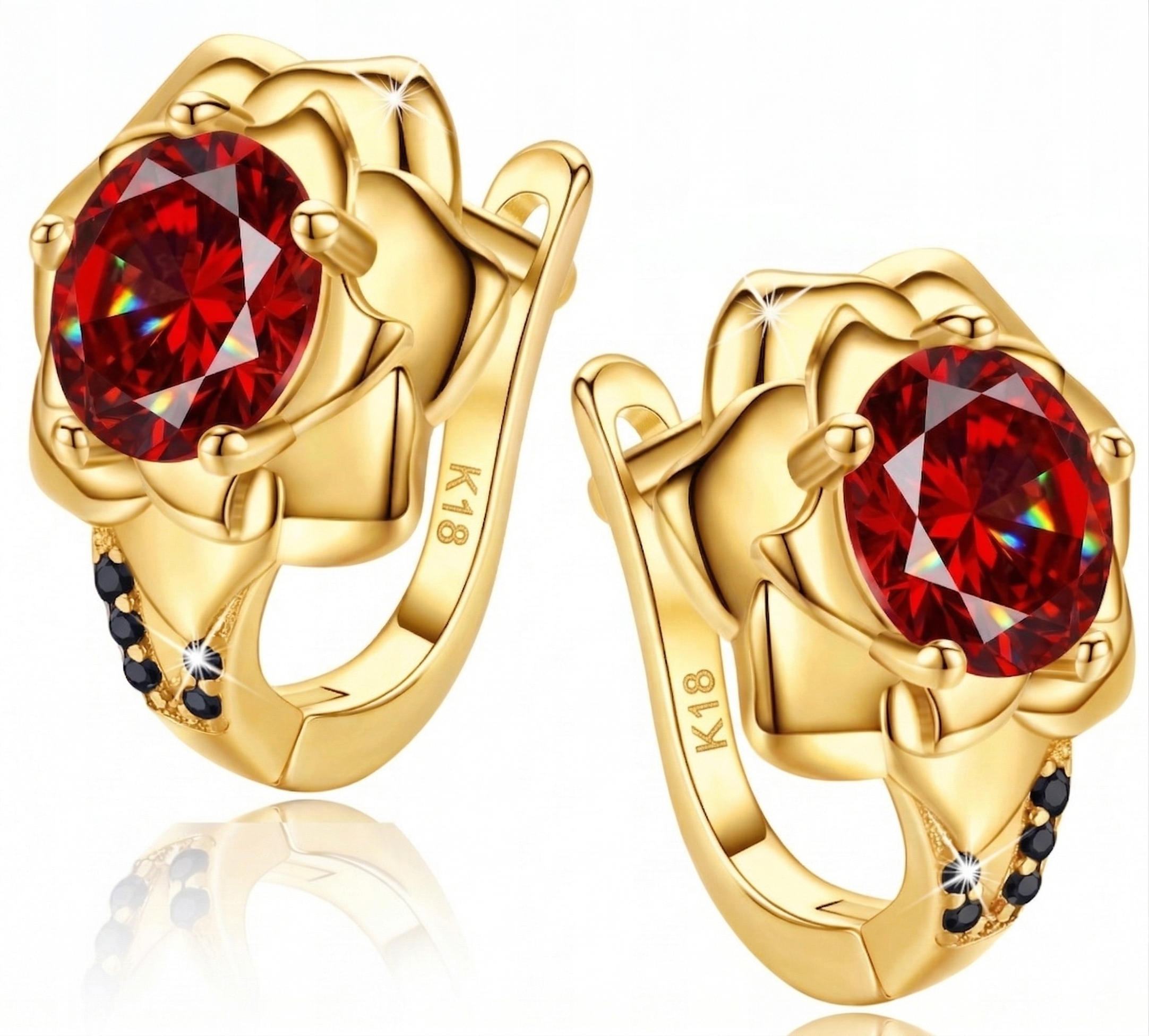 Stříbrné náušnice anglické růže pro ženy, pozlacené stříbro o ryzosti 925