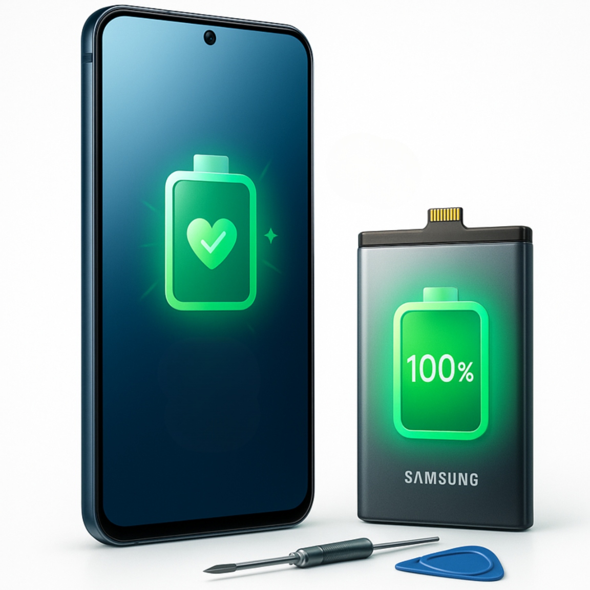 Výměna baterie Samsung Galaxy Android je 100% v kondici