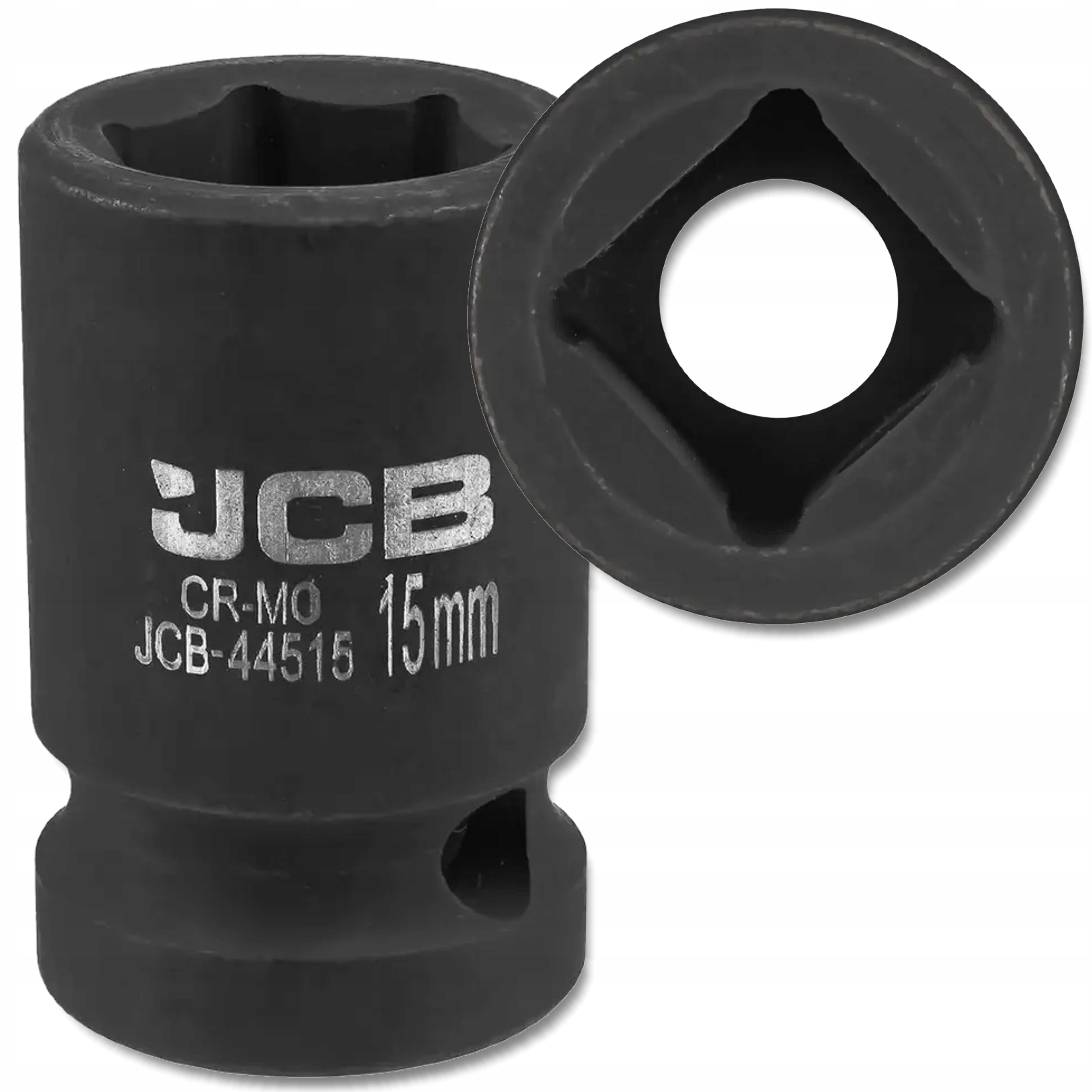 Nasadka udarowa 1/2" 6-kątna Cr-Mo klucz nasadowy 15 mm Jcb